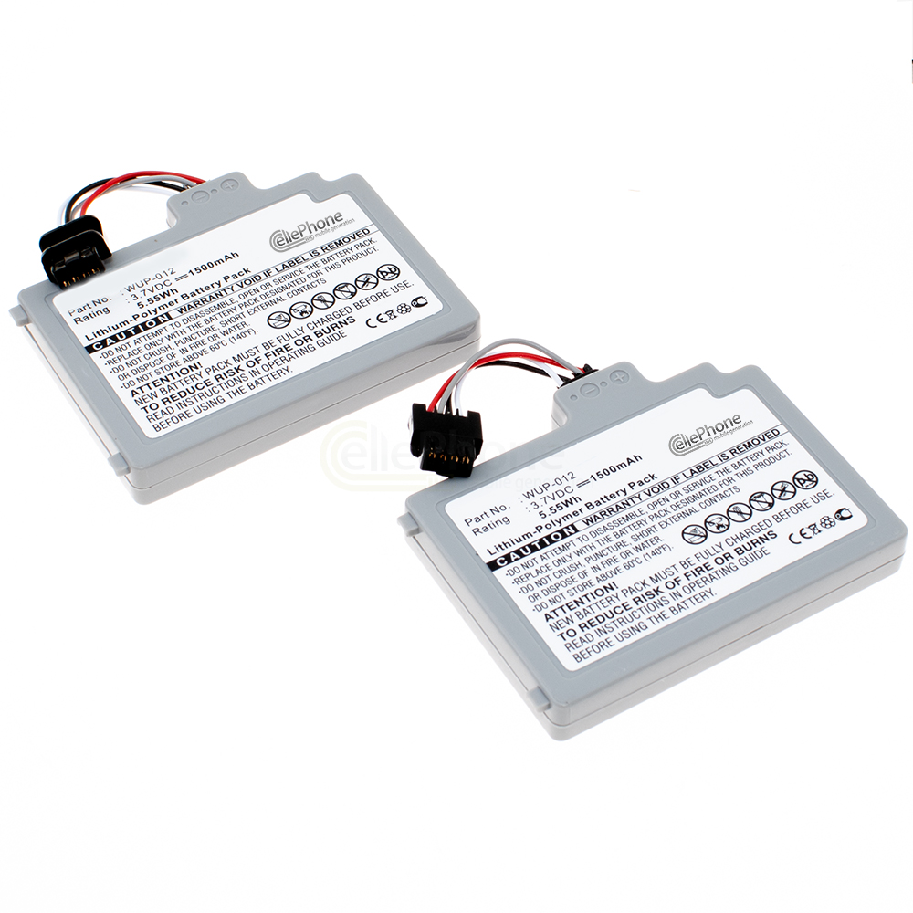 [8000] Battery Li-Polymer for Nintendo Wii U (replaced WUP-012) - Set of 2