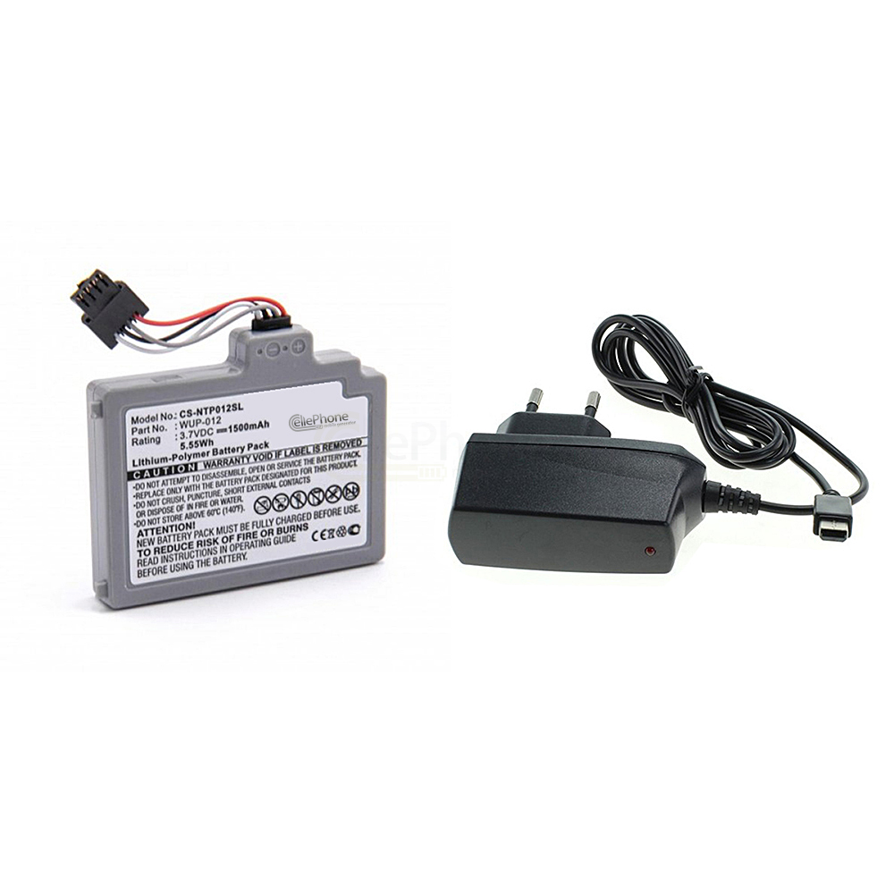 [8001] Batterie Li-Polymer pour Nintendo Wii U (remplace WUP-012) + chargeur 1A