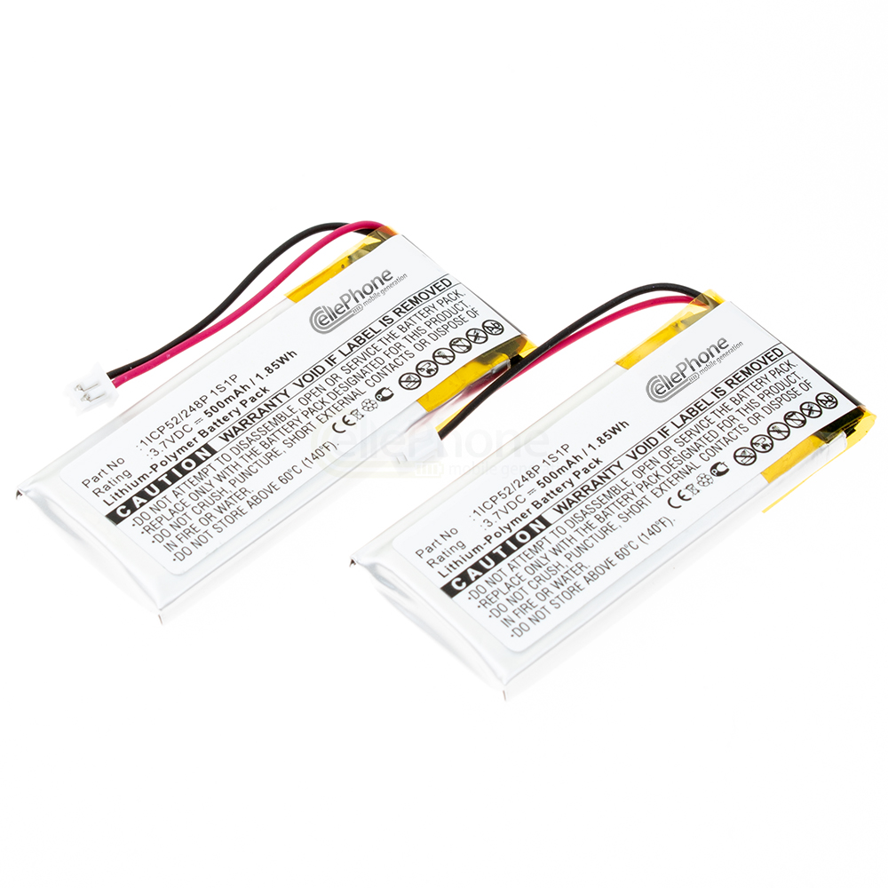 Battery Li-Polymer for Sena SMH10 Lifespan (replaced 1ICP52/248P 1S1P) - Set of 2