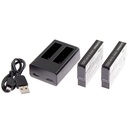 stazione di ricarica doppia + 2x Li-Ion batteria (2620mAh) per GoPro Fusion