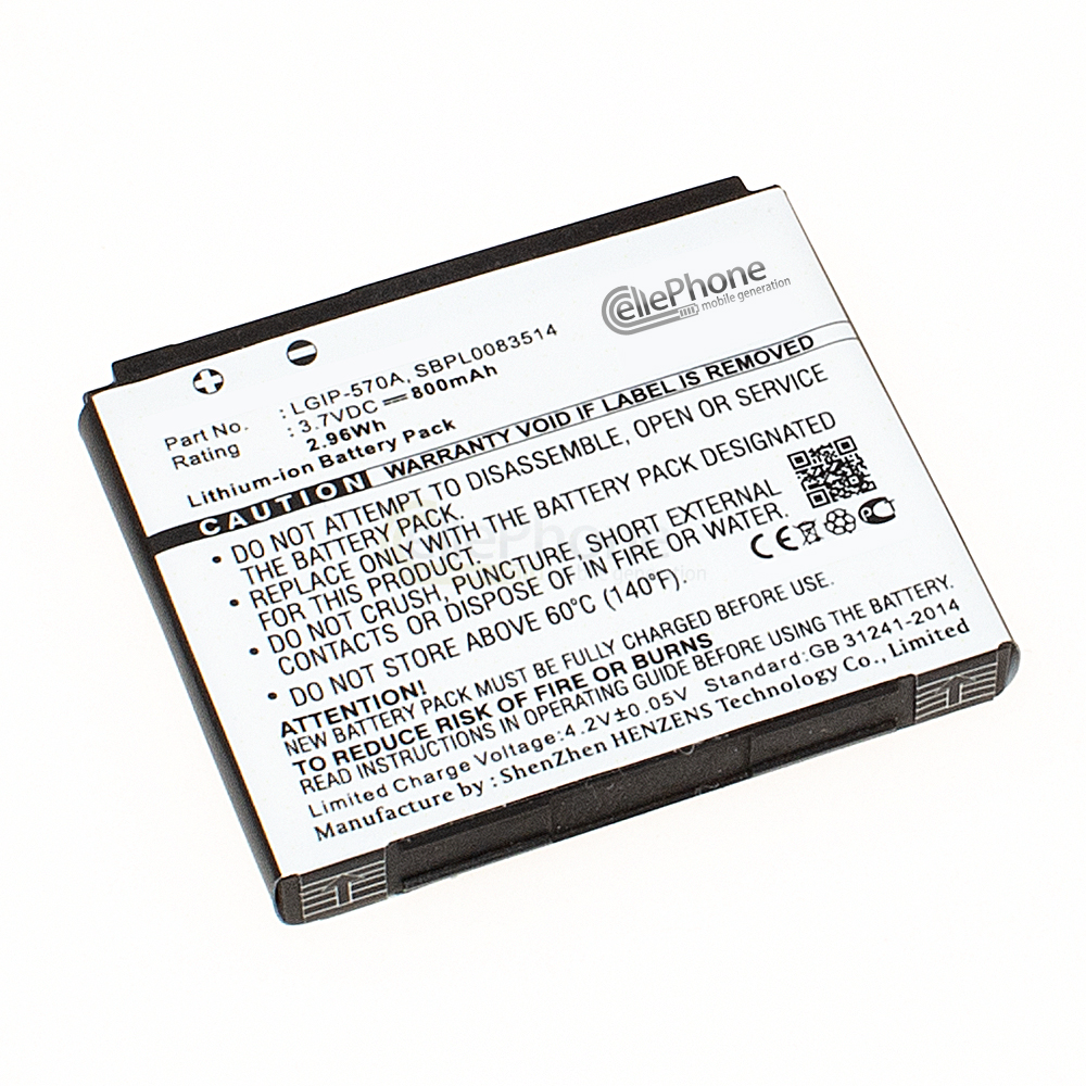 [1376] Battery Li-Ion for LG CF750 GD550 KC550 KC700 KC780 KF690 KF700 KF757 KP500 KP501 KP502 (replaced LGIP-570A)