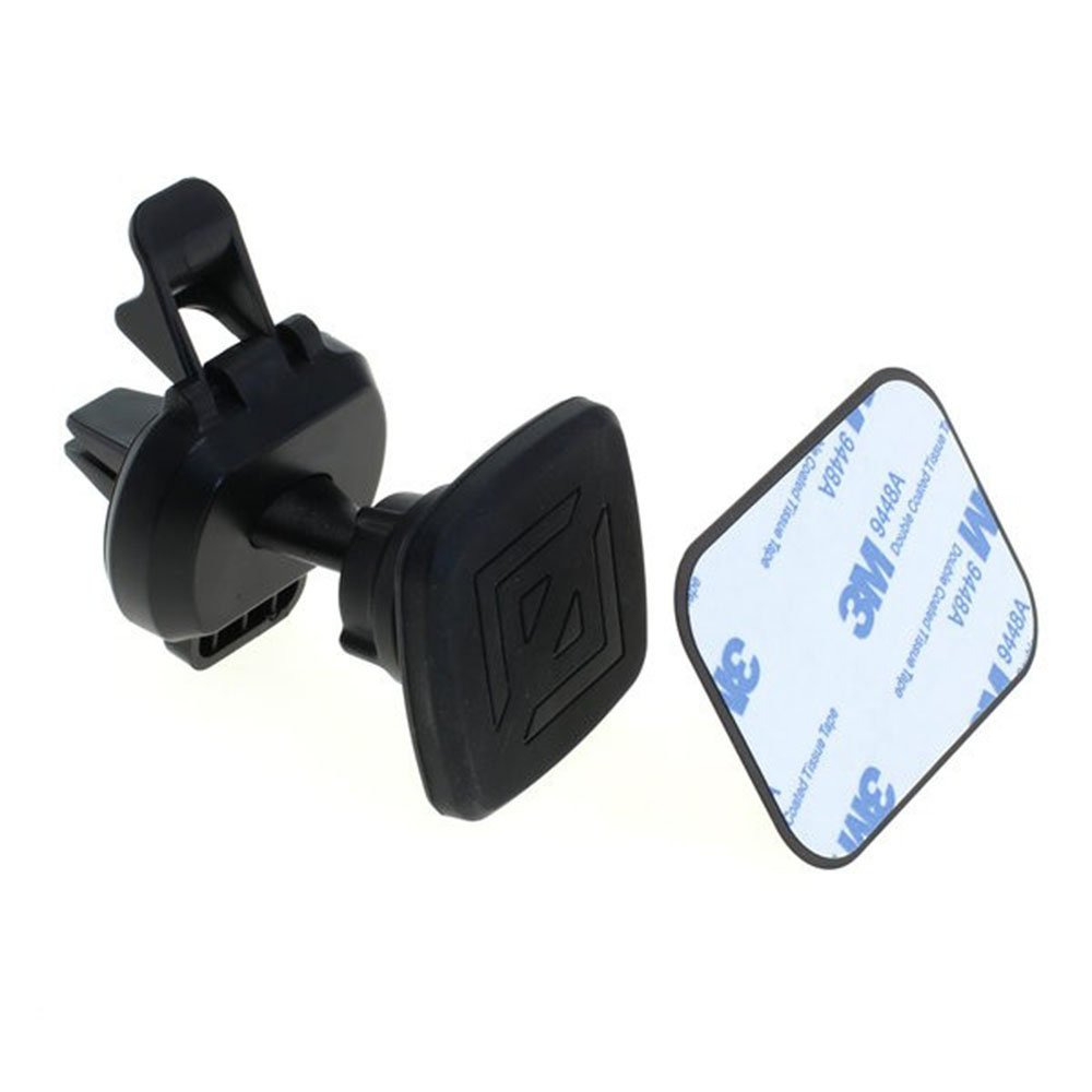 [8369] Respiraderos magnéticos Soporte para coche + giratorio para teléfono inteligente con 2 placas magnéticas de metal
