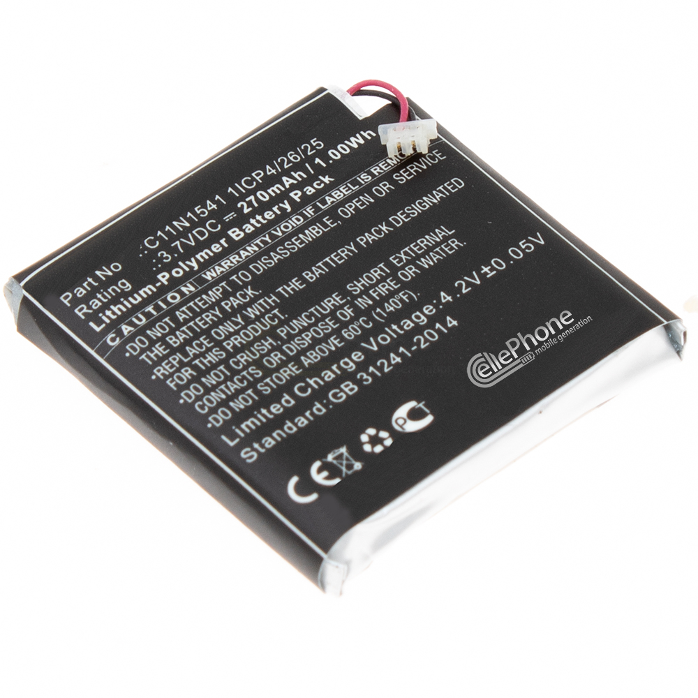 [8407] Batterie Li-Polymer pour Asus ZenWatch 2 (remplace C11N1541 1ICP4/26/25)