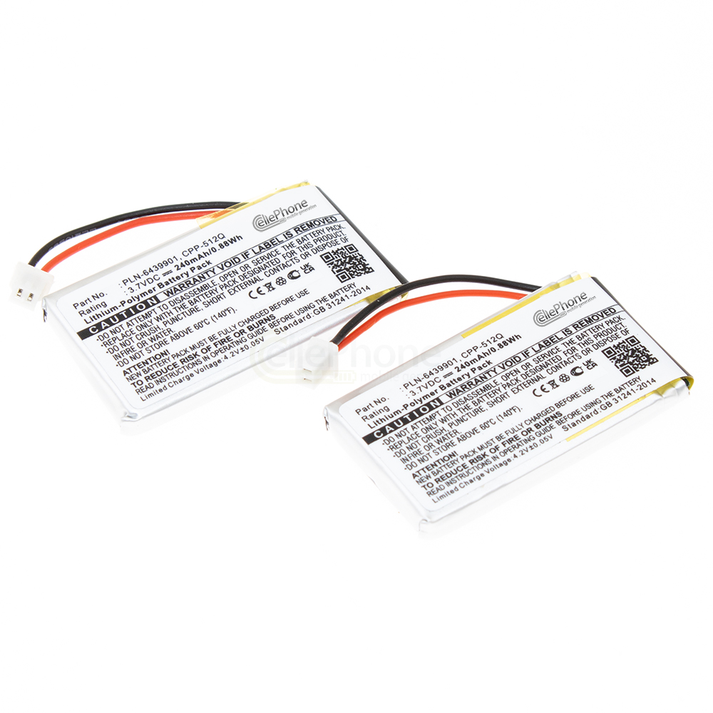 [8426] Batterie Li-Polymer pour Avaya AWH55 AWH65 - Plantronics CS50 CS55 CS60 (remplace PLN-6439901) - Ensemble de 2