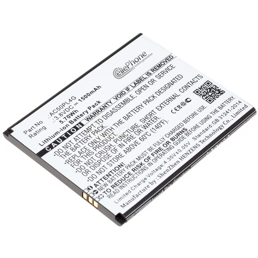 [8462] Akku Li-Ion für Archos 50 Platinum 4G (ersetzt AC50PL4G)