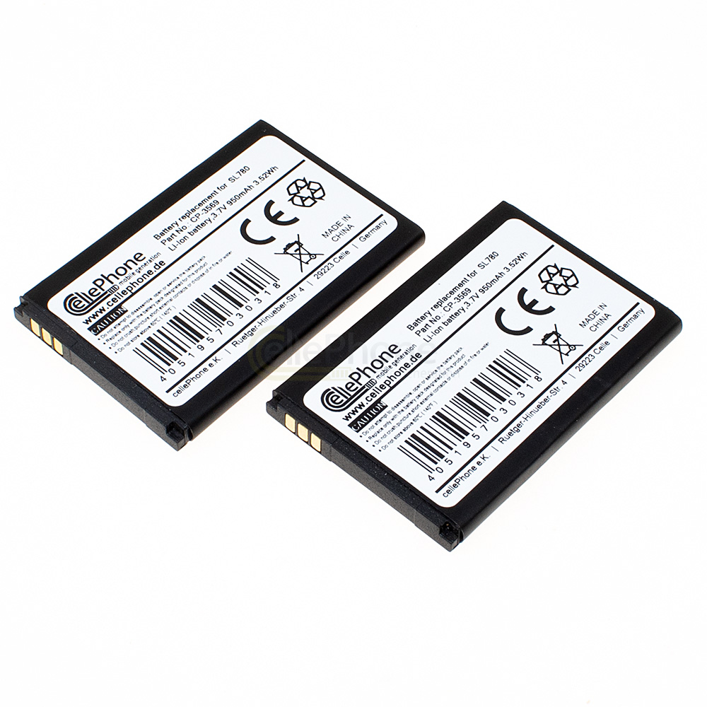 [8517] batteria Li-Ion per Siemens Gigaset SL400G SL400A SL400H SL610H Pro SL750 SL750H SL78 SL780 SL785 SL788 SL78H X656 (sostituisce V30145-K1310K-X444) - 2er Set