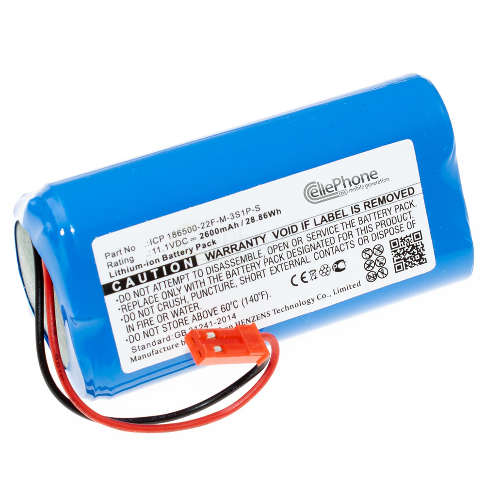 batteria Li-Ion per ElectroPan iLife V5 V5s (sostituisce ICP 186500-22F-M-3S1P-S) - 2600mAh / 11,1V