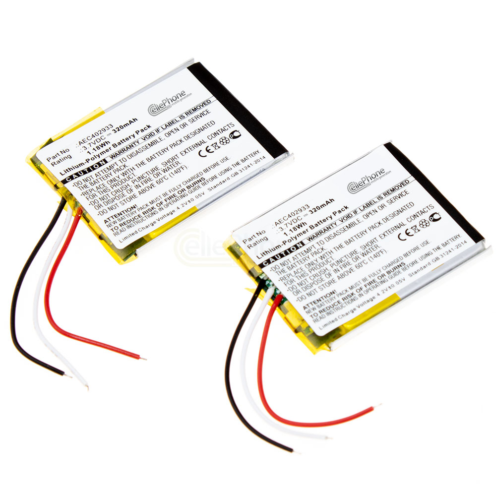 [8582] Batterie Li-Polymer pour AKG N60 NC (remplace AEC402933) - Ensemble de 2