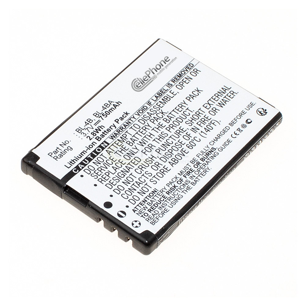Akku Li-Ion für Nokia 1606 2505 2630 2660 5000 6111 6125 7070 7360 7500 N76 (ersetzt BL-4B)