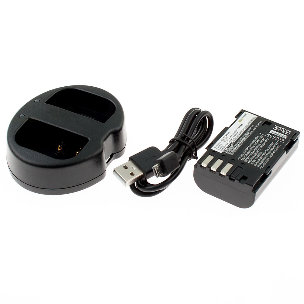 Chargeur de batterie double + Li-Ion Batterie (1250mAh) pour Pentax D-LI90