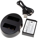 stazione di ricarica doppia + Li-Ion batteria (1150mAh) per Olympus BLS-1 BLS-5