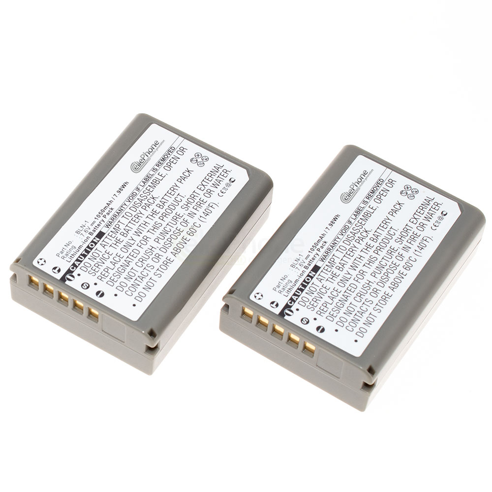 [8695] batteria Li-Ion compatibile con Olympus BLN-1 - 2er Set