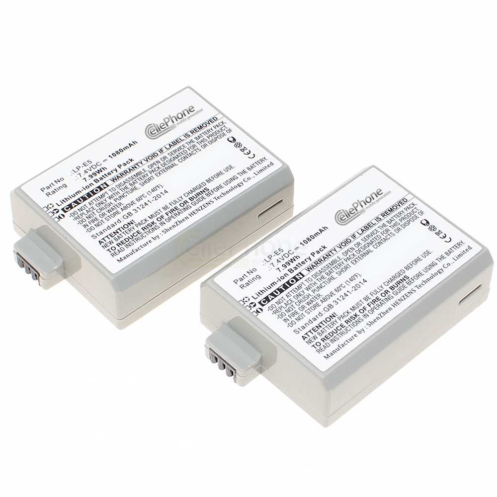 [8697] Batería Li-Ion compatible with Canon LP-E5 - Conjunto de 2