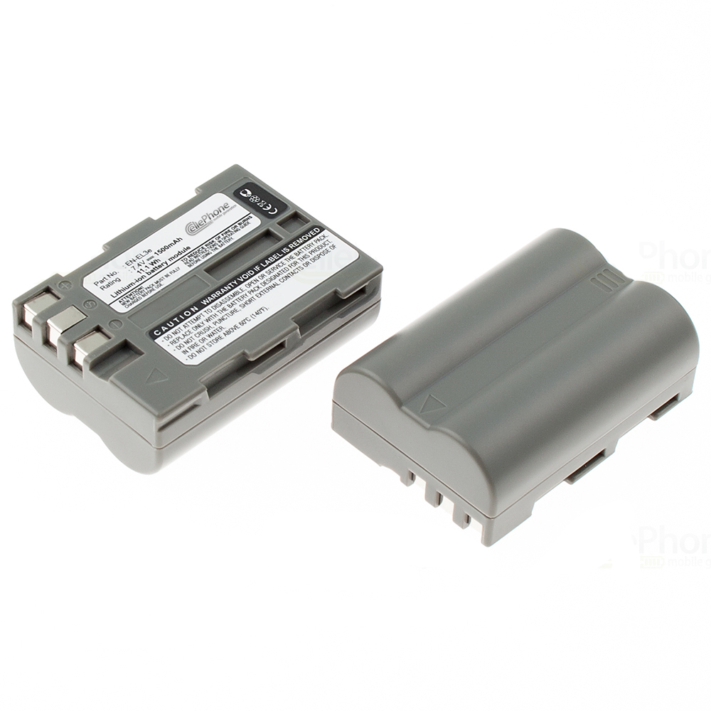 [8712] Batería Li-Ion compatible con Nikon EN-EL3e-2 – Conjunto de 2