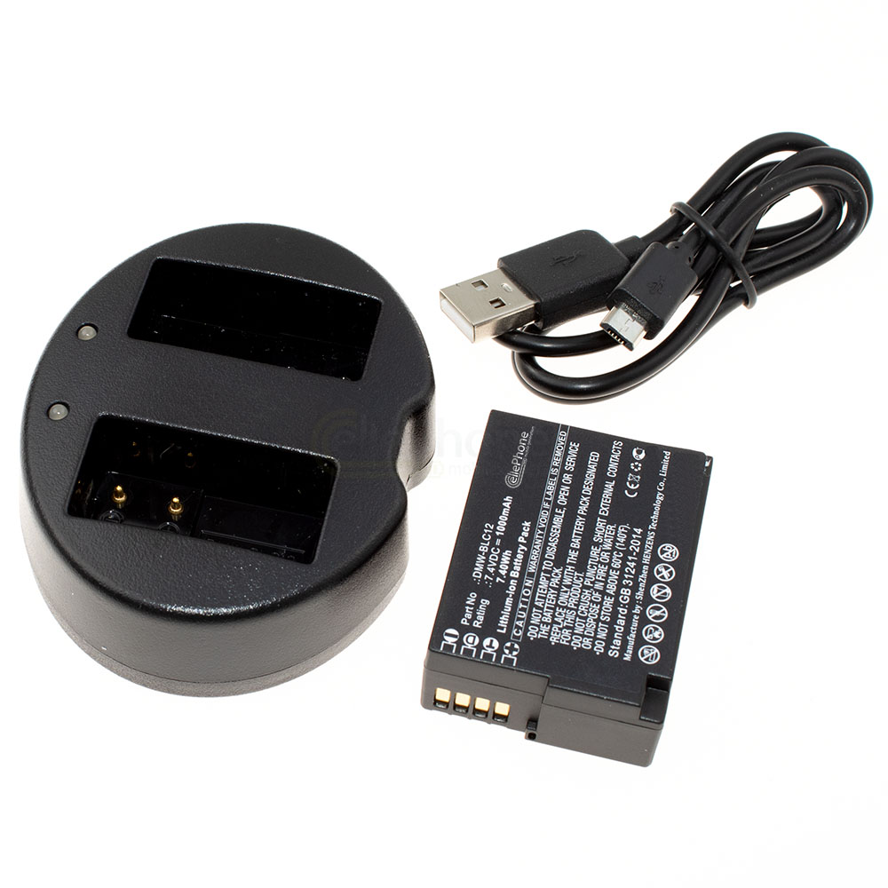[8717] Duo-acculaadstation + Li-Ion accu (1000mAh) voor Panasonic DMW-BLC12