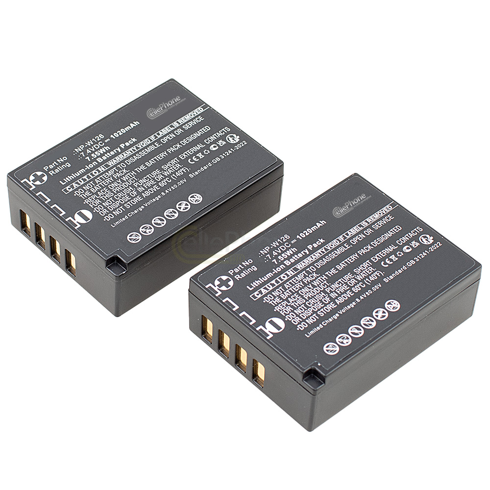 batteria Li-Ion compatibile con Fujifilm NP-W126 W126S - 2er Set