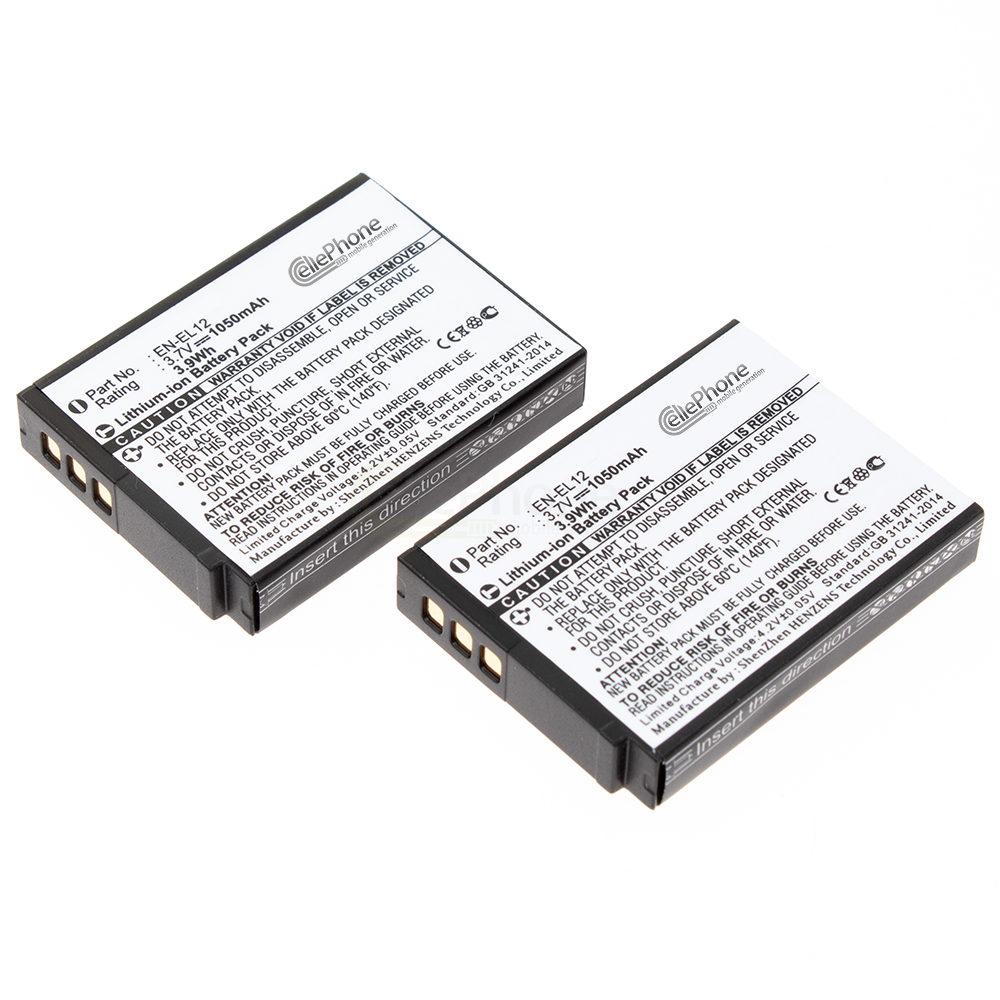 [8743] Battery Li-Ion compatible with Nikon EN-EL12 - Set of 2