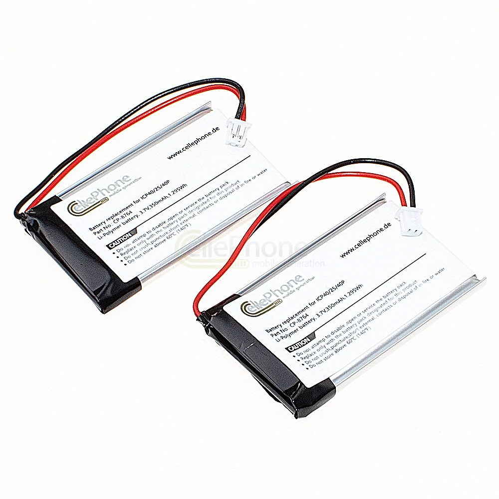 [8765] Batterie Li-Polymer pour Sena SMH-5 SMH5-FM (remplace ICP40/25/40P) - Ensemble de 2