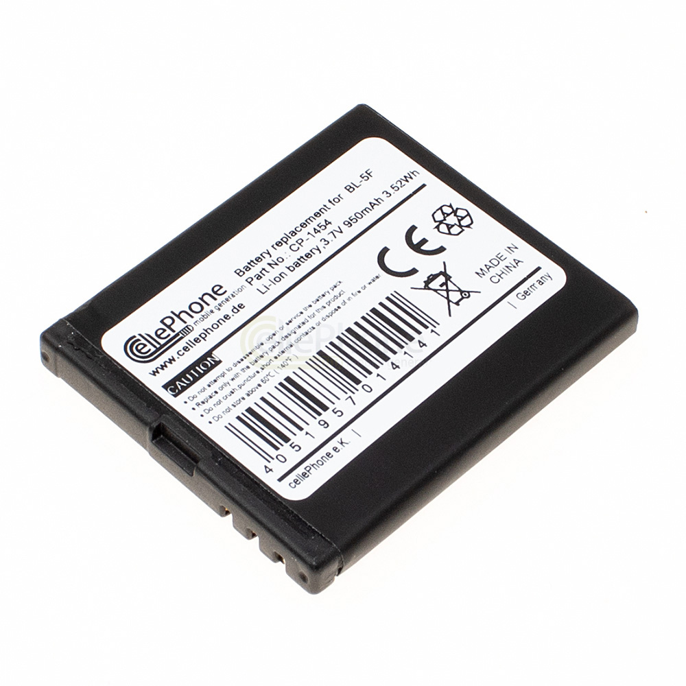 Akku Li-Ion für Nokia 6210 6710 Navigator - 6290 E65 N93i N95 N96 X5-01 (ersetzt BL-5F)