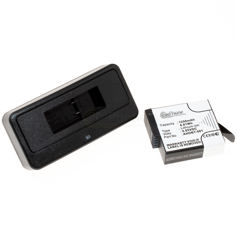 [8809] Chargeur de batterie + Li-Ion Batterie (1250mAh) pour GoPro AABAT-001