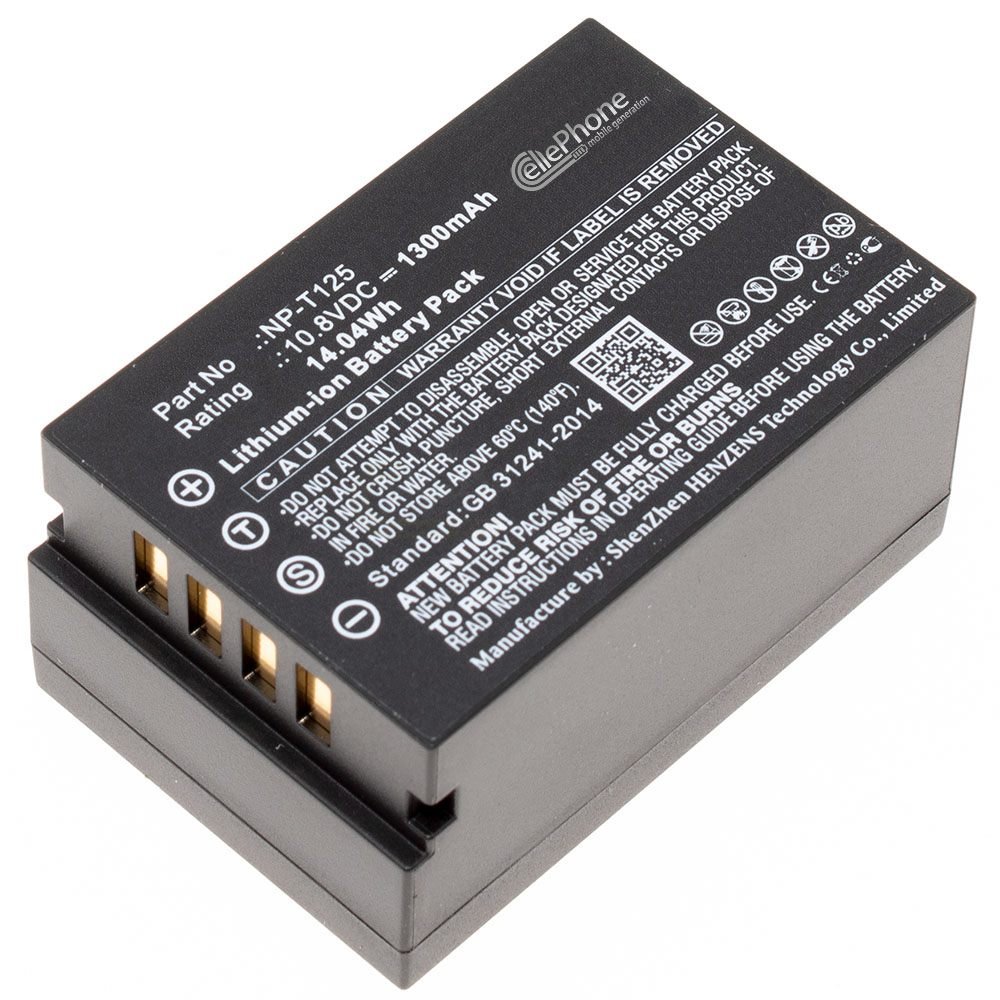 Akku Li-Ion kompatibel zu Fujifilm NP-T125 - 1300 mAh / 10,8V