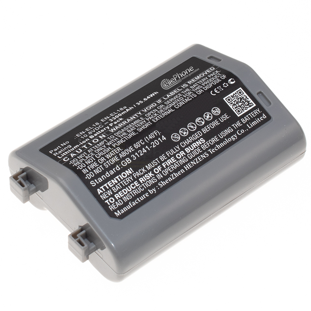 [8948] Battery Li-Ion for Nikon EN-EL18 EN-EL18a - 3300mAh / 10,8V