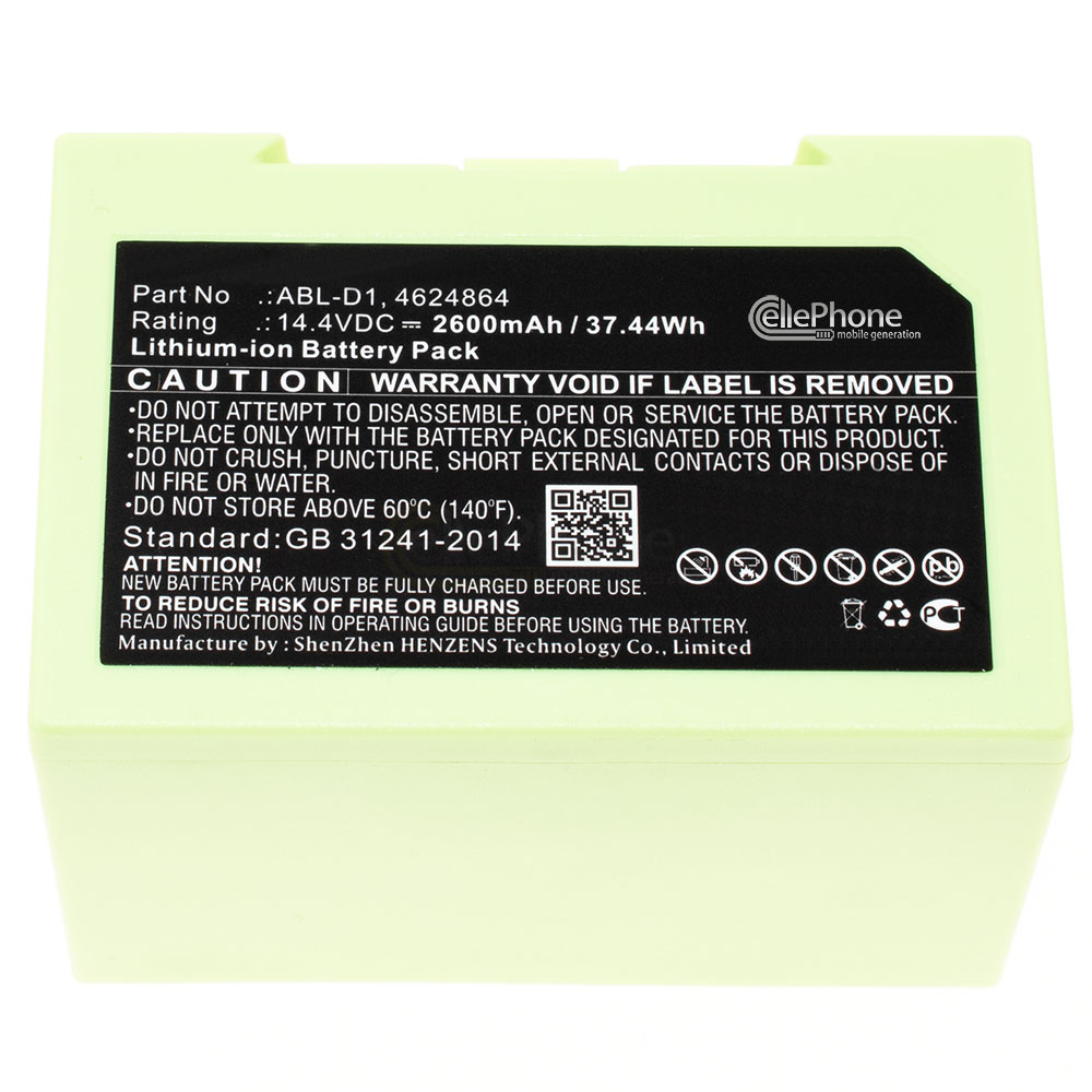 [8971] Akku Li-Ion für iRobot Roomba 5150 7550 e5 e5150 e5152 e5154 e5158 e6 e6198 i7 i7+ i7158 i7550 i7558 (ersetzt ABL-D1) - 2600mAh / 14,4V