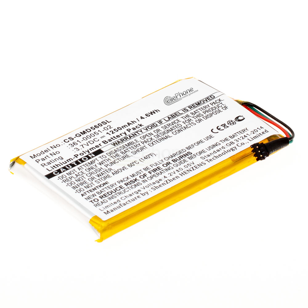 Batería Li-Polymer para Garmin Dezl 560LMT 560LT 650LM - Nüvi 52LM 5" - SAT NAV - 4NSF (reemplazado 361-00051-12)
