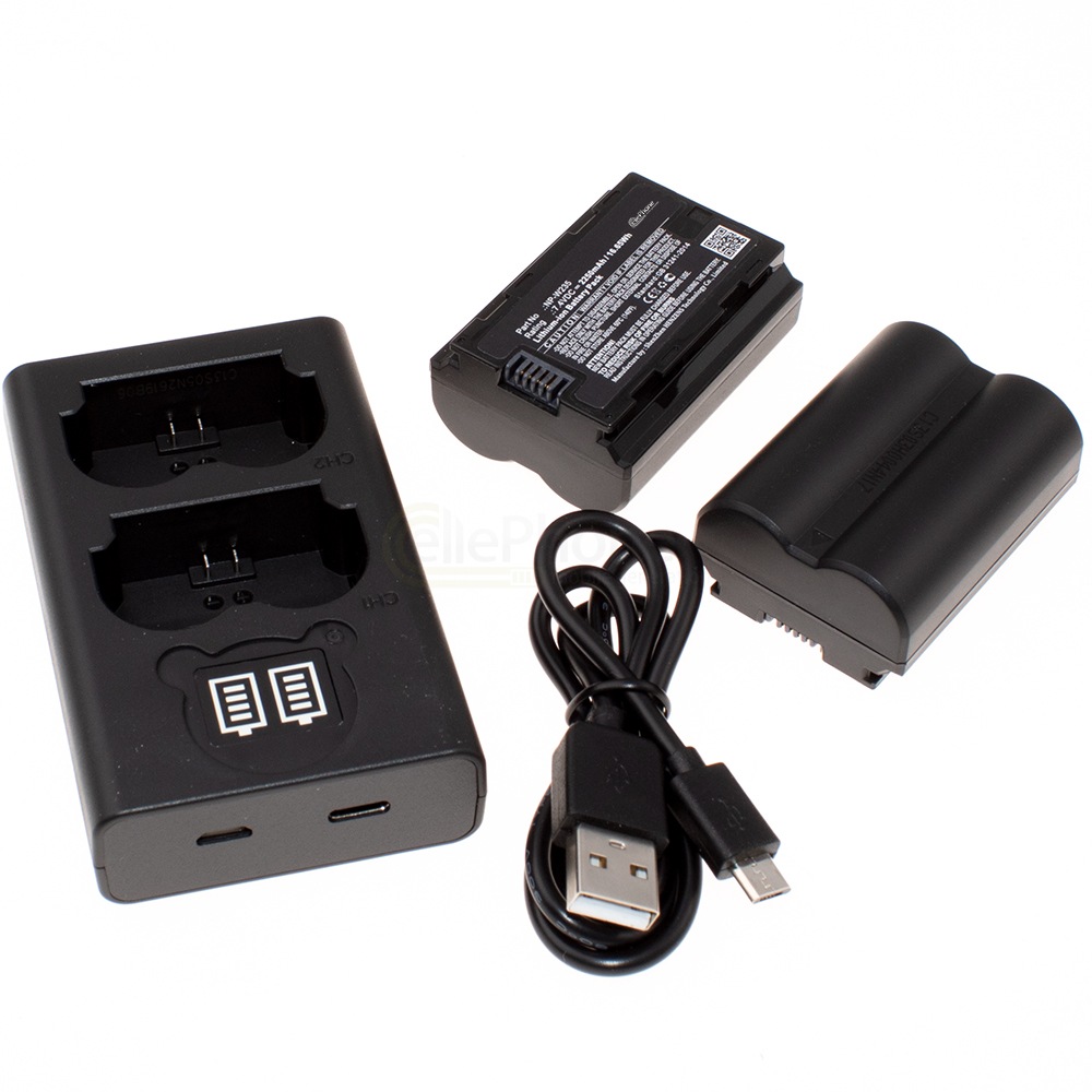 [9024] Duo-acculaadstation + 2x Li-Ion accu (2250mAh) voor Fujifilm NP-W235