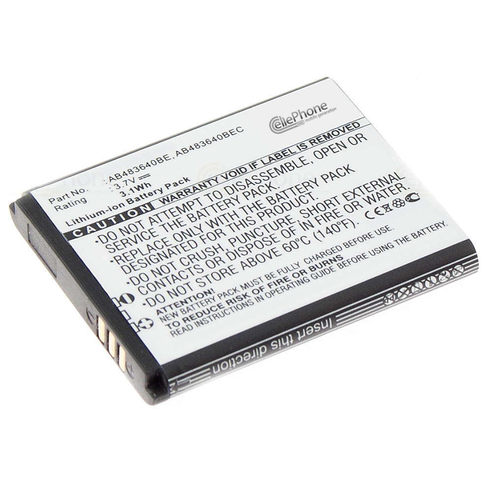 Batería Li-Ion para Samsung B3210 B3310 J600 J610 J750 E740 L600 S7350 S8300 F110 Z170 (reemplazado AB483640BE)