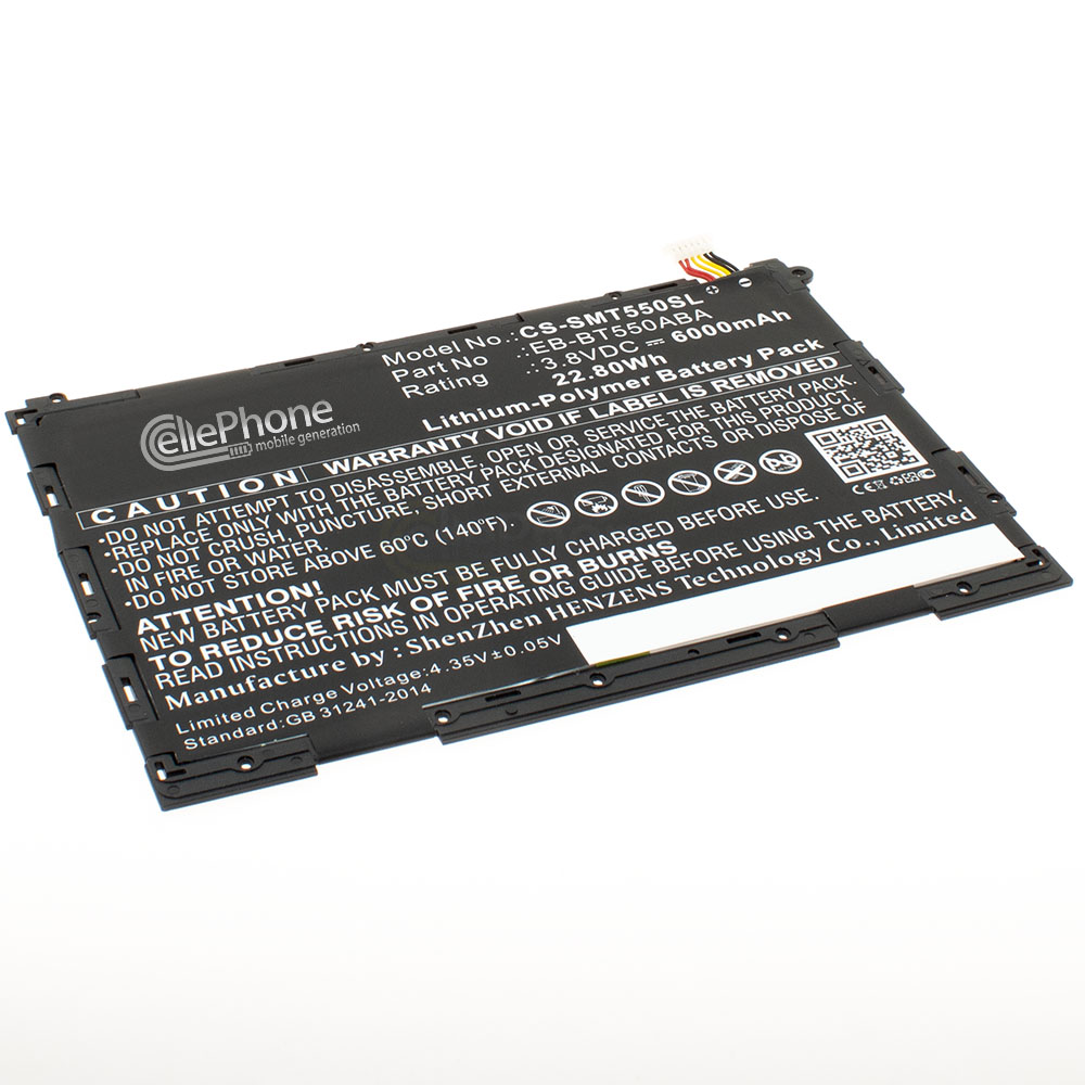 [9095] Batterie Li-Polymer pour Samsung Galaxy Tab A 9.7 (remplace EB-BT550ABA) - 6000mAh