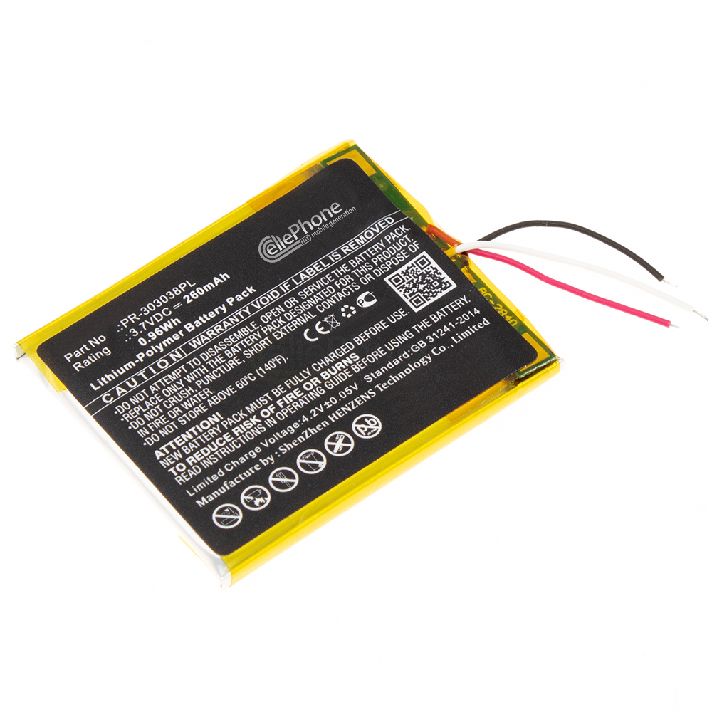 [9106] batteria Li-Polymer per SanDisk Clip Plus - Sansa Clip Zip - Sansa Clip+ (sostituisce PR-303038PL)