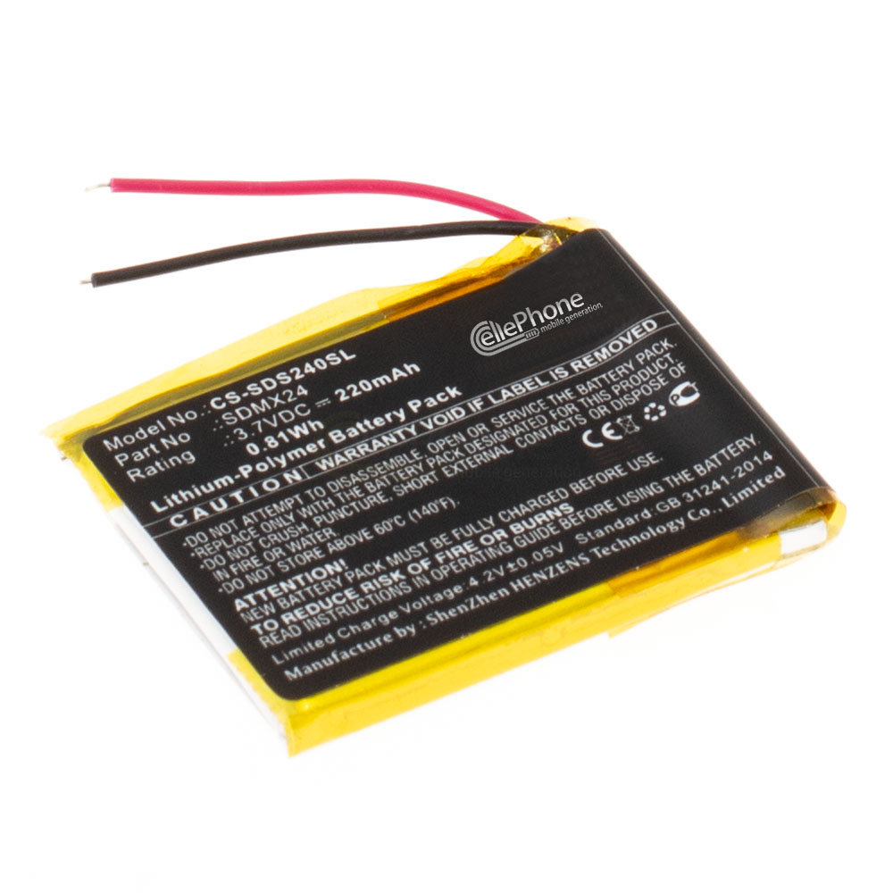 Akku Li-Polymer für SanDisk Sansa Clip Sport (ersetzt SDMX24)