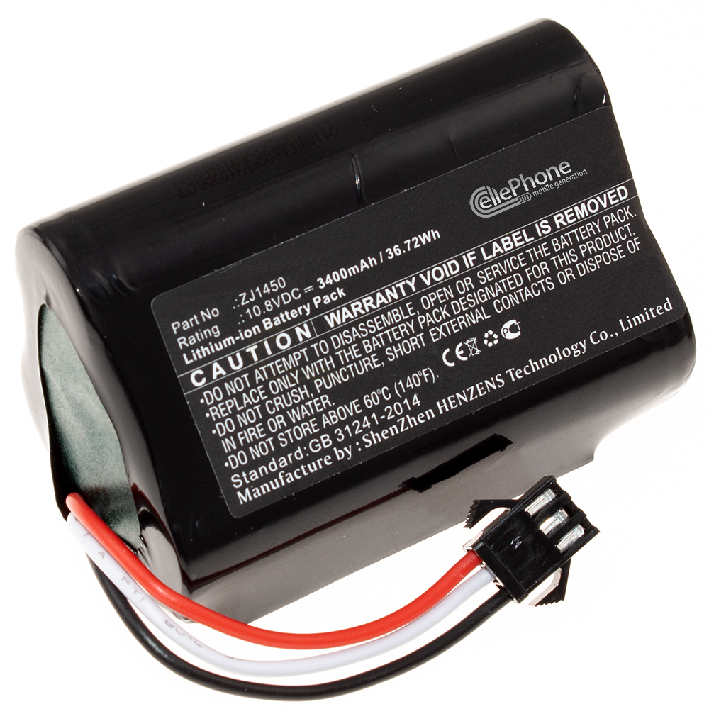 [9254] Battery Li-Ion for Ecovacs TCR 360 D36A D36B D36C D36E DA611 DB35 DA60 - Deebot Slim 1 2 10 (replaced ZJ1450) - 3400mAh / 10,8V