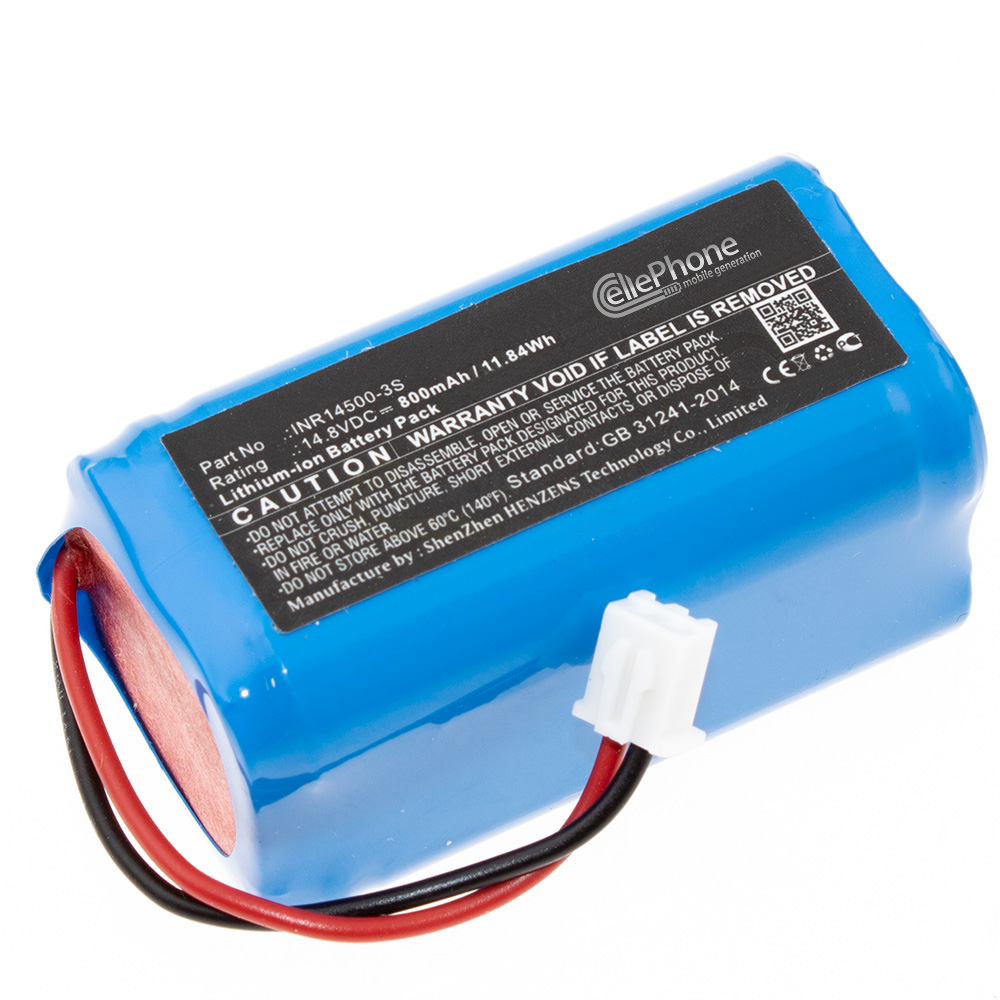 batteria Li-Ion per Ecovacs W830 W830S W830-RD W836 W850 W855 W930 W950 (sostituisce INR14500-3S) - 800mAh / 14,8V