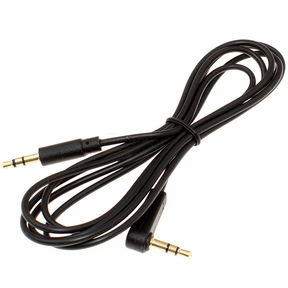 [9337] AUX-Audiokabel Stereo 3-poli - 2x 3,5mm connettore jack - 1,5m nero - abgewinkelt
