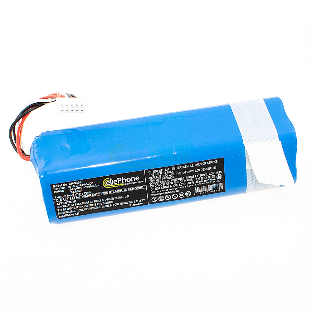 [9358] batteria Li-Ion per Ecovacs Deebot T8 T8+ T9 T9+ - T8 Aivi Max Power - Deebot Ozmo 920 950 (sostituisce S10-Li-144-5200) - 5200mAh / 14,4V