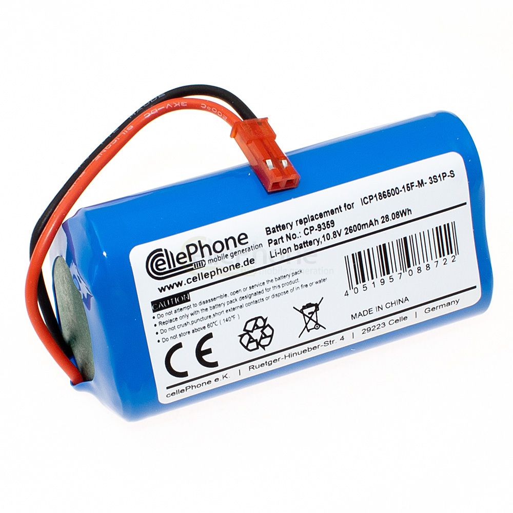 [9359] Akku Li-Ion für Medion MD 16192 MD16192 (ersetzt ICP186500-15F-M-3S1P-S) - 2600mAh / 10,8V