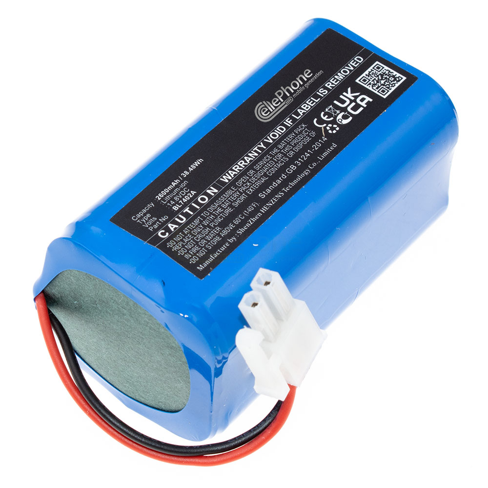 batteria Li-Ion per Ecovacs RoboStar T10 T30 T40 T50 T60 T80 Pro - Deebot M82 500 DM82 (sostituisce BL7402A) - 2600mAh / 14,8V