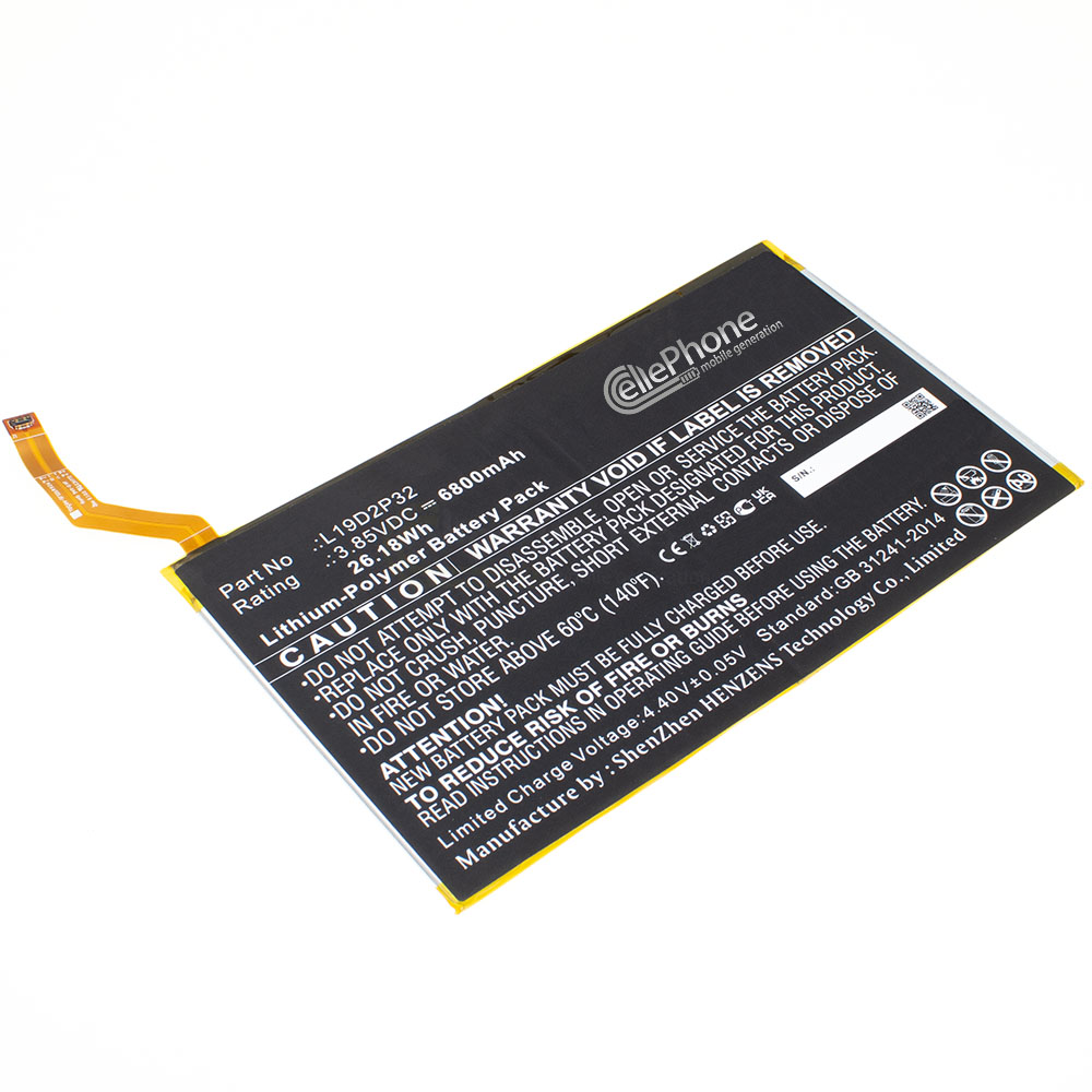 [9398] Battery Li-Polymer for Lenovo Yoga Smart Tab (replaced L19D2P32) - 6800mAh