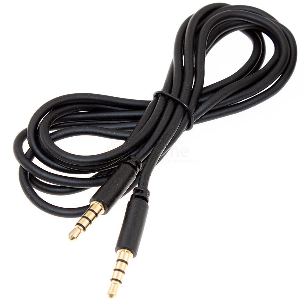 [9438] AUX-Audiokabel Stereo 2x 3,5mm connettore jack 4-pol. - 1,5m nero