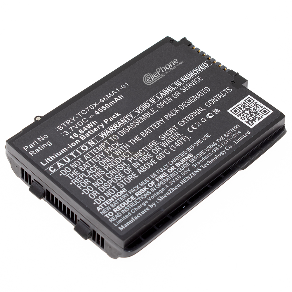 [9450] Accu Li-Ion voor Motorola - Zebra TC70 TC72 TC75 TC77 TC700 (vervangt BTRY-TC70X-46MA1-01) - 4550mAh