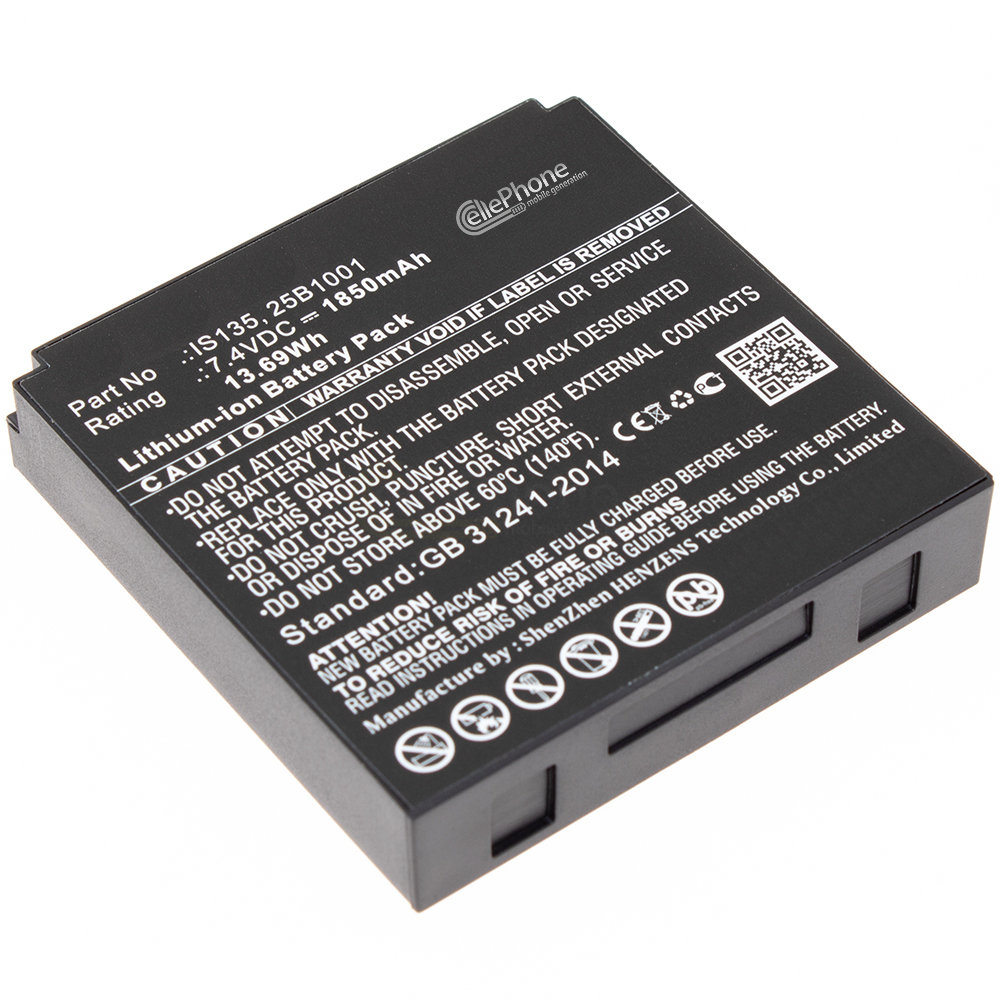 [9478] batteria Li-Ion per Pax S90 P90 S900 IRAS 900K (sostituisce IS135) - 1850mAh / 7,4V