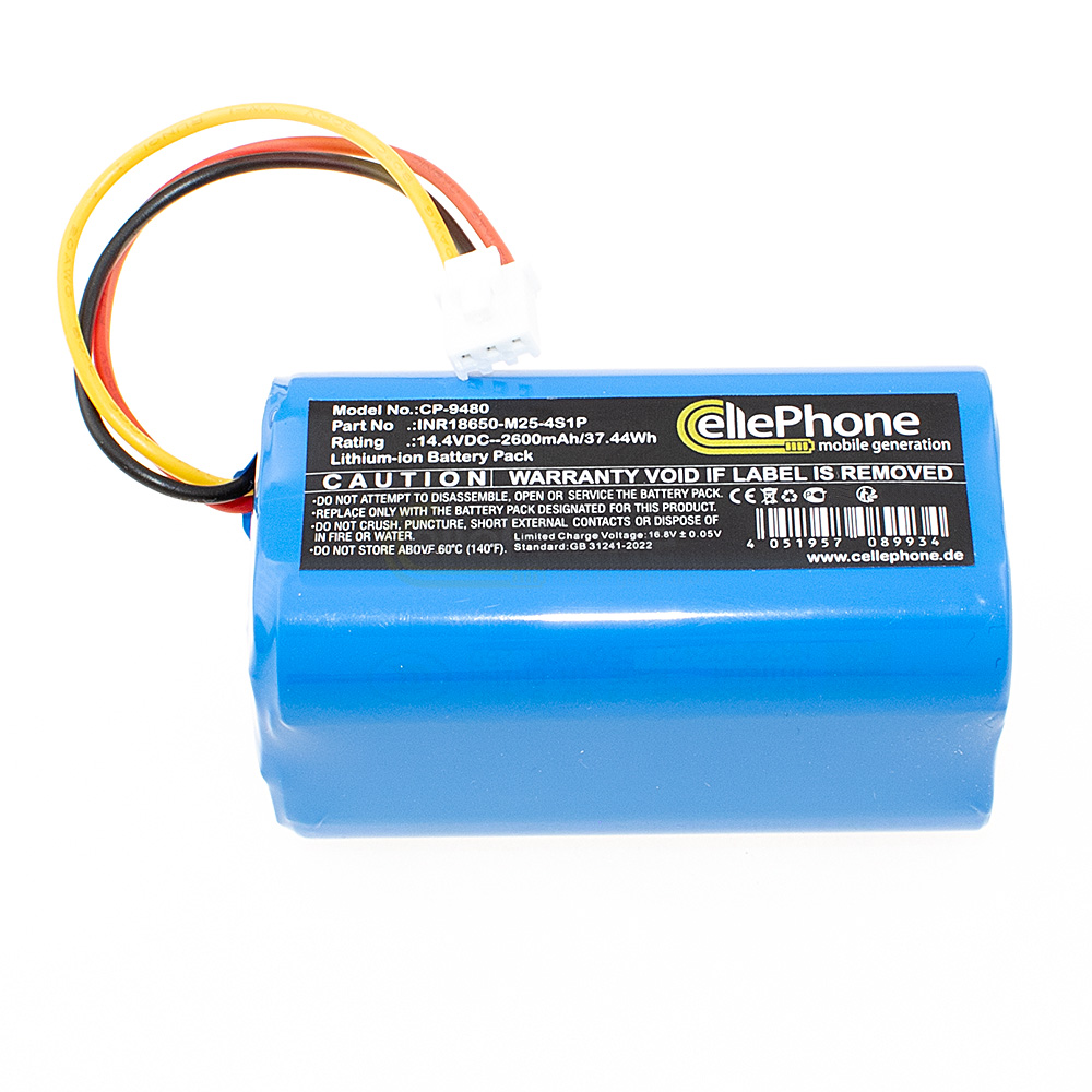 Batterie Li-Ion pour Proscenic 800T 820T 820S 820P - Neo 830T (remplace INR18650-M25-4S1P) - 2600mAh / 14,4V