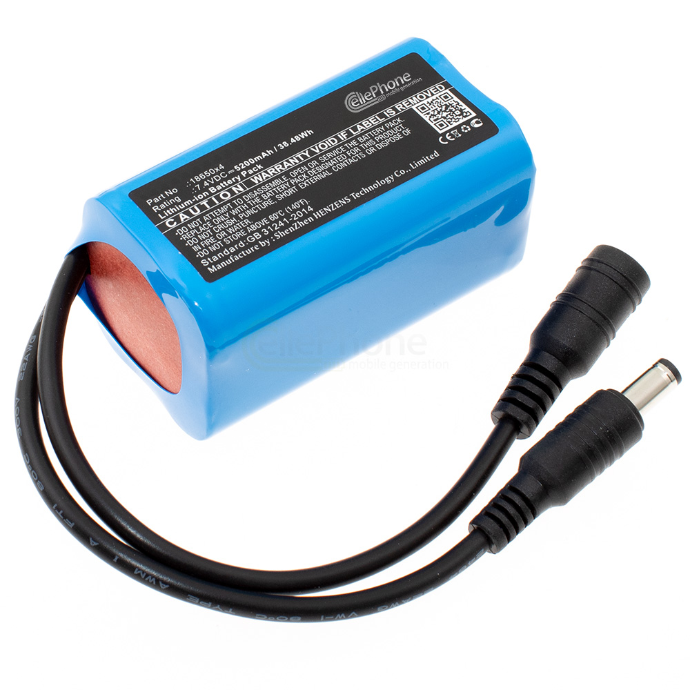 [9499] pacco batteria Li-Ion per bicicletta-lampade - 5200mAh / 7,4V