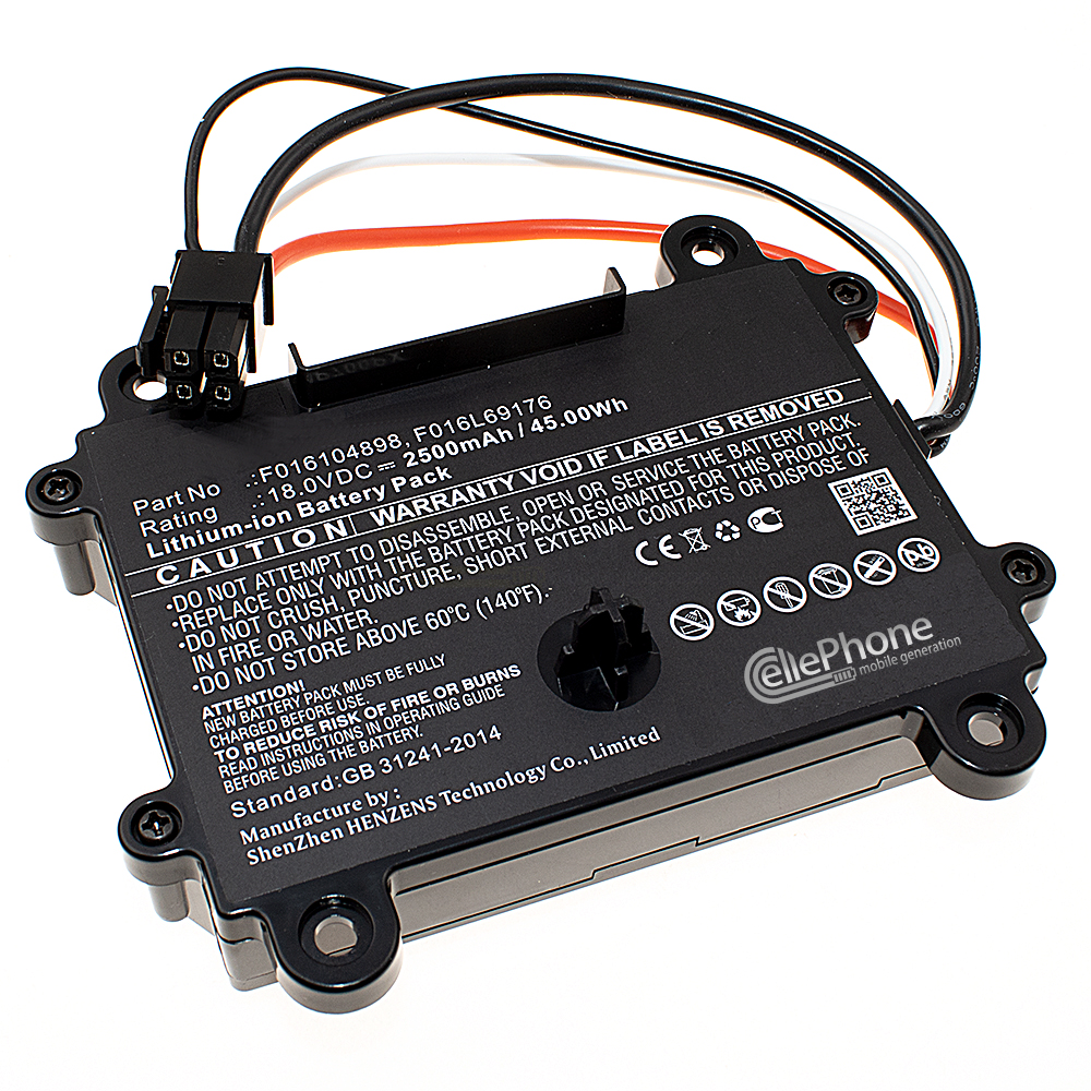 [9520] batteria Li-Ion per Bosch Indego 350 400 M 700 - Indego M plus 700 - Indego S+ 400 500 XS 300 (sostituisce F016104898) - 2500mAh / 18V