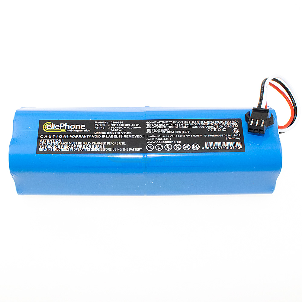 [9564] Batterie Li-Ion pour Proscenic LDS M7 Pro - M8 Pro - M7 Pro - M7 Max - Xiaomi Viomi S9 D800 (remplace NR18650 M26-4S2P) - 5200mAh / 14,4V