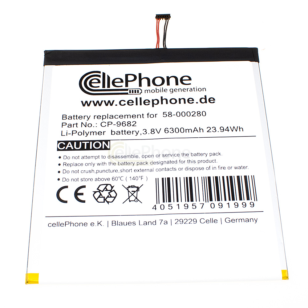 [9682] Akku Li-Polymer für Amazon Kindle Fire HD 10.1 9th (ersetzt 58-000280) - 6300mAh