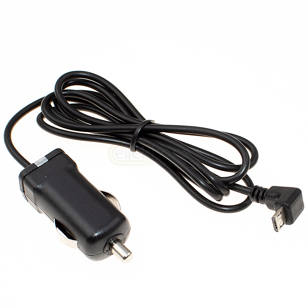 [9717] Chargeur Voiture 1A (micro-USB) - Fiche coudée