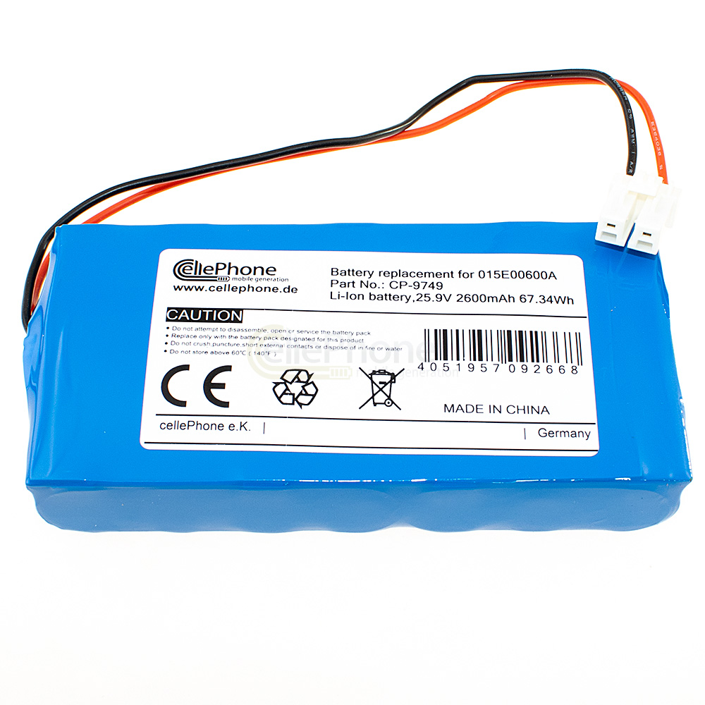 Battery Li-Ion for Ambrogio L15 L20 L20e L20b (replaced 015E00600A) - 2600mAh / 25,9V
